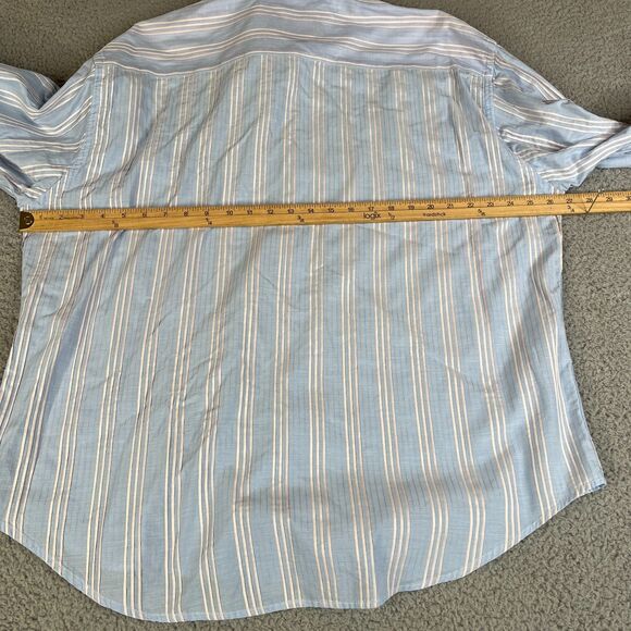 Tommy Bahama Shirt Mens 3XL Blue Pink Striped Button Flip Cuff Cotton Golf - Picture 11 of 14